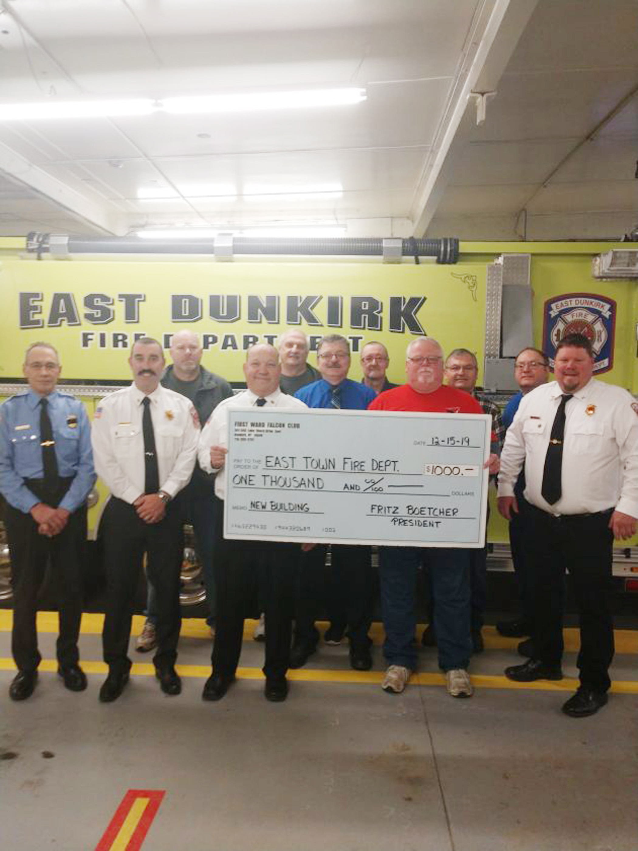 First Ward Falcons donate to East Dunkirk F.D. News, Sports, Jobs